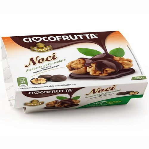 Грецкие орехи в темном шоколаде Cioccofrutta, 100 г (Vaschetta)