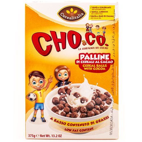 Сухой завтрак шарики с какао CHO&CO, CEREALITALIA, 375 г