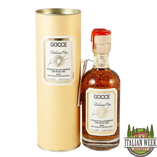 Уксус бальзамический белый с золотой стружкой Gocce