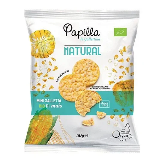 Мини галеты из кукурузы BIO, PAPILLA NATURAL, ORYZA, 50 г