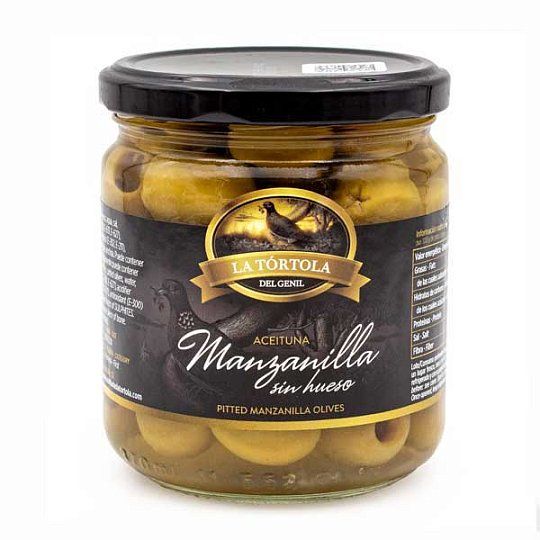 Оливки зеленые без косточек Manzanilla, La Tortola, 370 г (ст/б) 