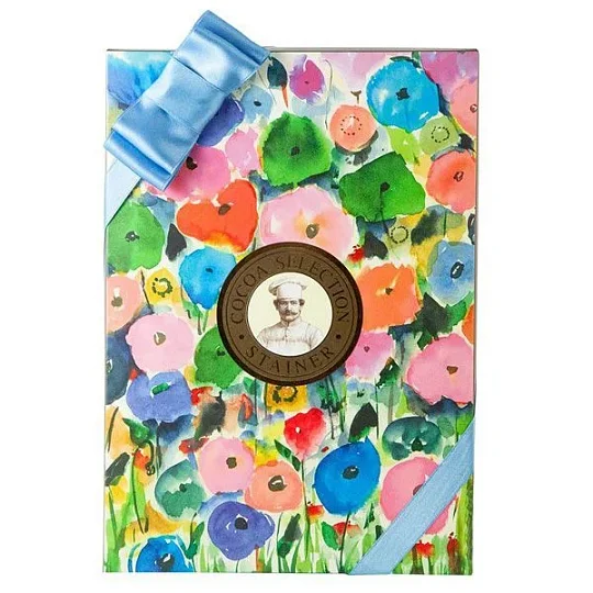 Шоколадные конфеты ассорти COCOA SELECTION 4123, Stainer, 150 г (коробка с цветами и голубой лентой)