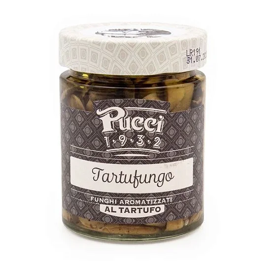 Грибы шампиньоны ароматизированные трюфелем PUCCI, 200 г (ст/б)