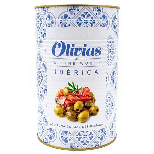 Оливки Гордаль без косточек cо вкусом хамона Иберико Olivias by Tast, 4,25 кг (ж/б)