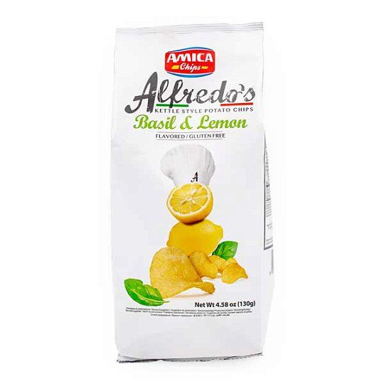 Чипсы картофельные с лимоном и базиликом Alfredo's, Amica Chips, 130 г