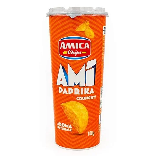 Снек картофельный со вкусом паприки AMI, AMICA CHIPS, 100 г (туба)