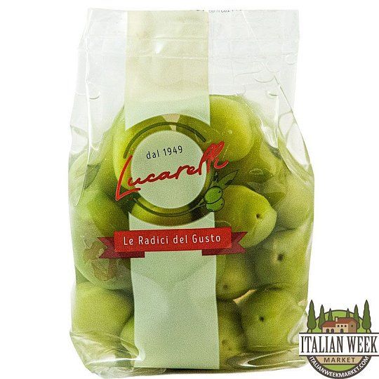 Оливки Белла ди Чериньола, Lucarelli, 350 г (в пакете)