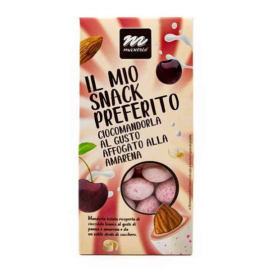 Миндаль обжаренный в белом шоколаде со вкусом вишни IL MIO SNACK PREFERITO, MAXTRIS, 150 г (карт/кор)