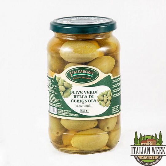 Оливки Белла ди Чериньола Italcarciofi, 580 мл