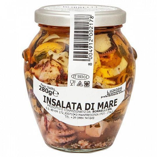 Коктейль из морепродуктов (Insalata di mare) Borrelli, 280 г (ст/б) (178)