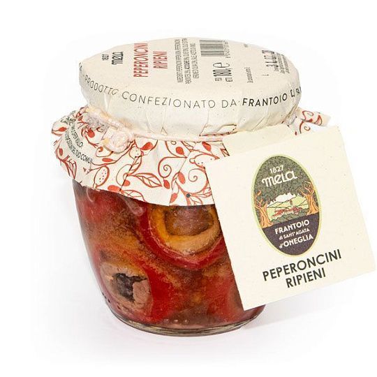 Перчики острые фаршированные анчоусами и оливками, Sant'Agata, 180 г