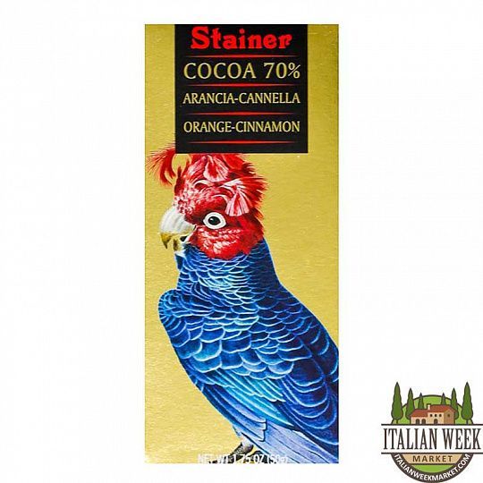 Шоколад горький с апельсином и корицей Stainer, 50 г