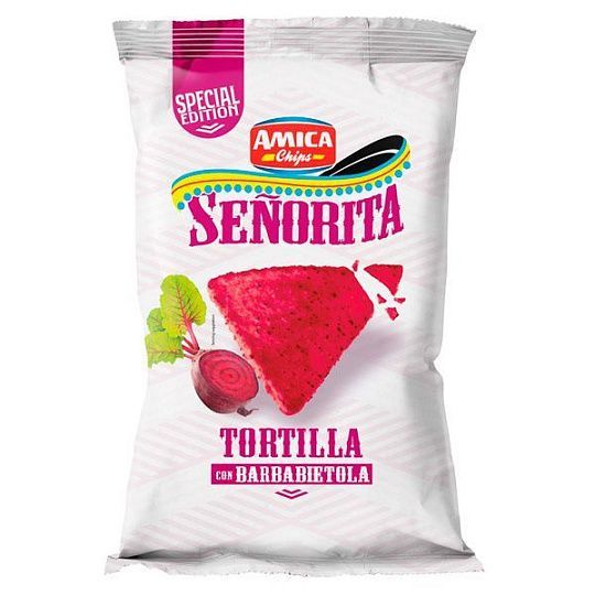 Чипсы кукурузные со вкусом свеклы Senorita, Amica Chips, 170 г 