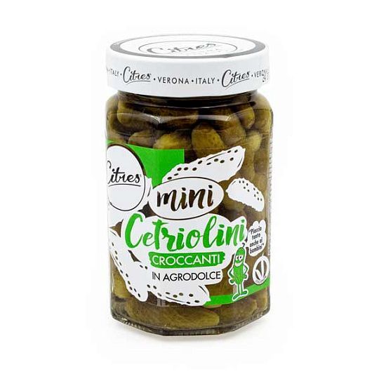 Огурцы корнишоны мини в кисло-сладком маринаде CITRES, 290 г(ст/б)