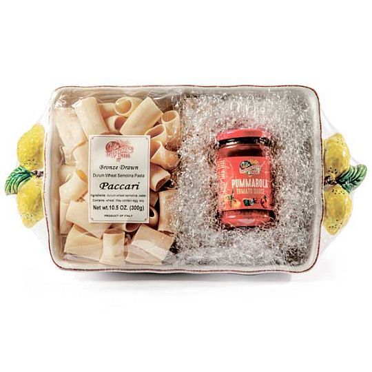 Набор подарочный (керамическая форма для запекания с лимонами, соус по-неапольски, паста паккари)