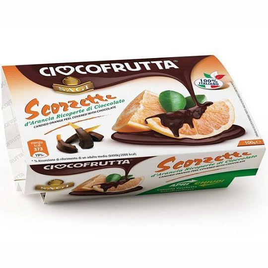 Апельсиновые цукаты в темном шоколаде Cioccofrutta, 100 г (Vaschetta)