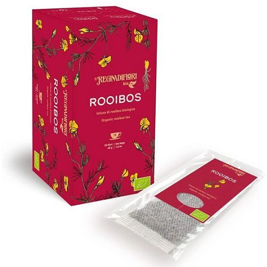 Чай травяной из ройбуша BIO Rooibos, 15 пакетиков, REGINADIFIORI, 45 г (карт/кор)