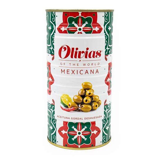Оливки Гордаль без косточек c перцем халапеньо по-мексикански Olivias by Tast, 1,4 кг (ж/б)