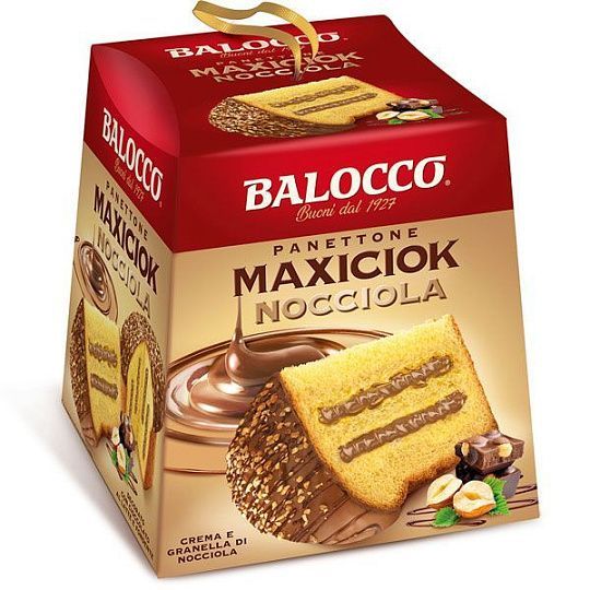 Панеттоне MAXICIOK NOCCIOLA (с ореховым кремом), Balocco, 800 г (карт/кор)