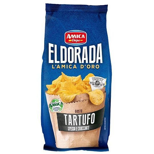 Чипсы картофельные со вкусом черного трюфеля ELDORADA, AMICA CHIPS, 100 г (синяя перерабатываемая упаковка)