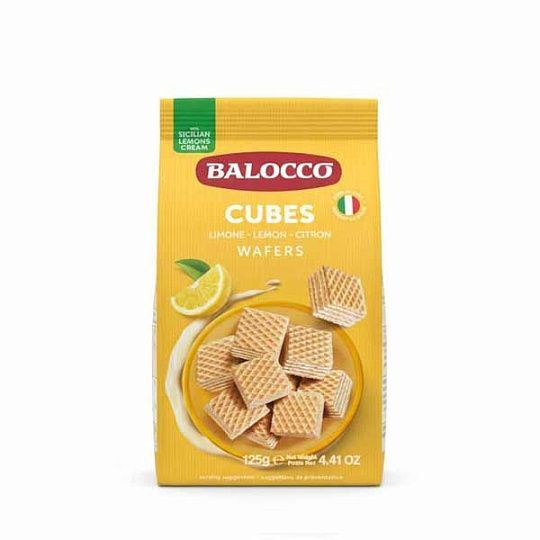 Вафли с кремом из сицилийских лимонов, кубики, BALOCCO, 125 г