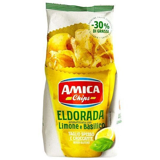 Чипсы картофельные с лимоном и базиликом ELDORADA, Amica Chips, 130 г