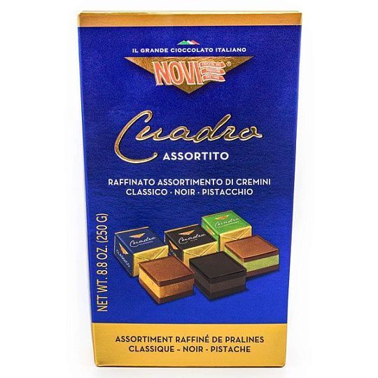 Пралине ассорти (классические, горький шоколад, фисташка) Cuadro Assortiti 3415 NOVI, 250 г