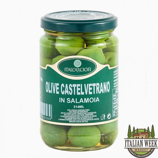 Оливки Кастельветрано italcarciofi, 314 мл