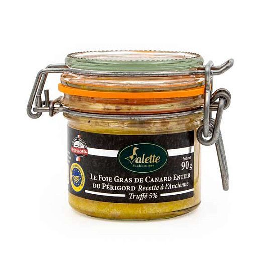 Фуа-гра утиная цельная с черным трюфелем из Перигора IGP, VALETTE, 90 г (ст/б)